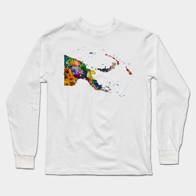 Spirograph Patterned Papua New Guinea Localities Long Sleeve T-Shirt by RachelEDesigns